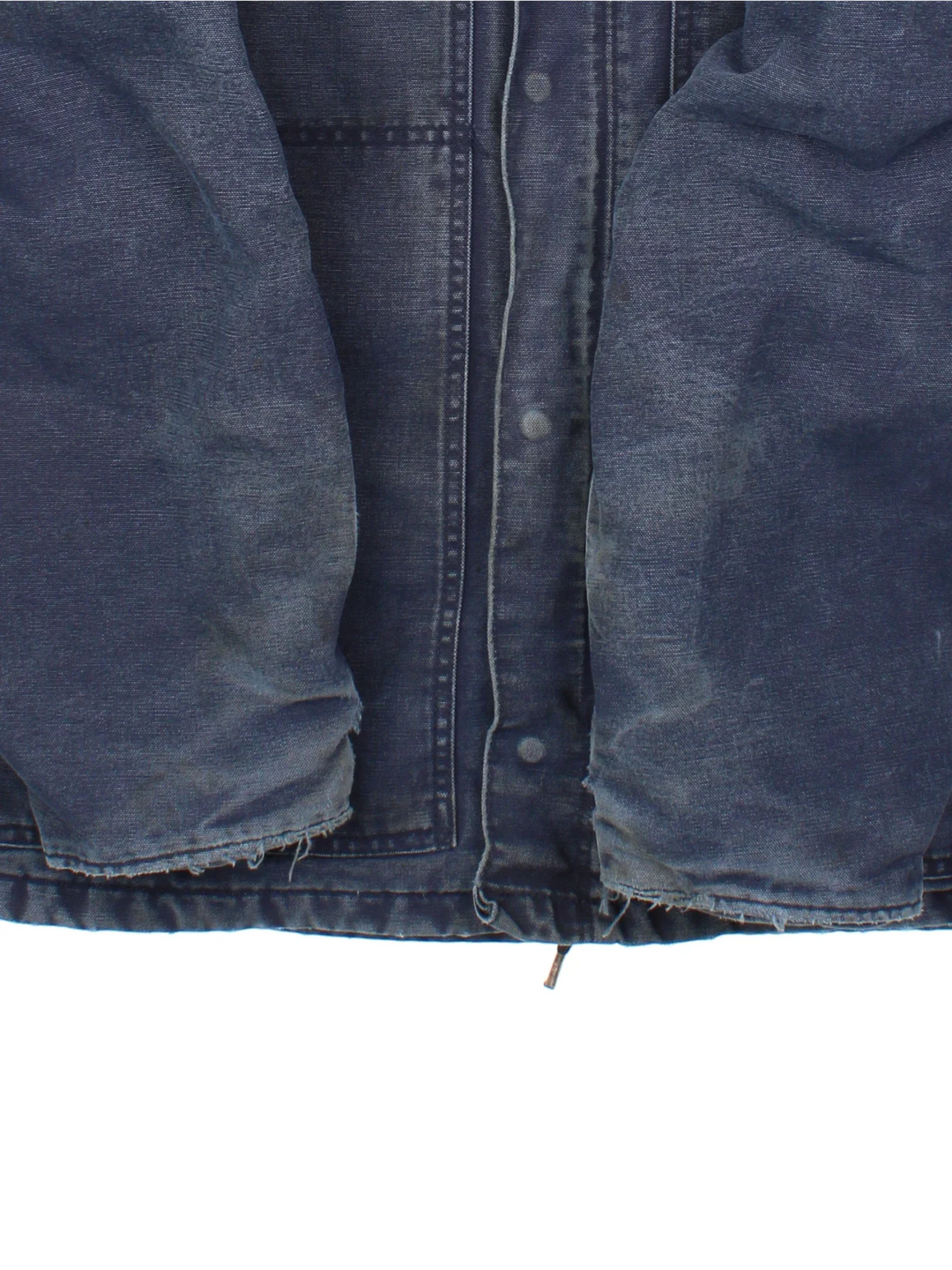 Vintage Carhartt Arctic Jacket in a blue colourway. Zips up and has multiple pockets, insulated with a quilted lining, and has the logo embroidered on the front.