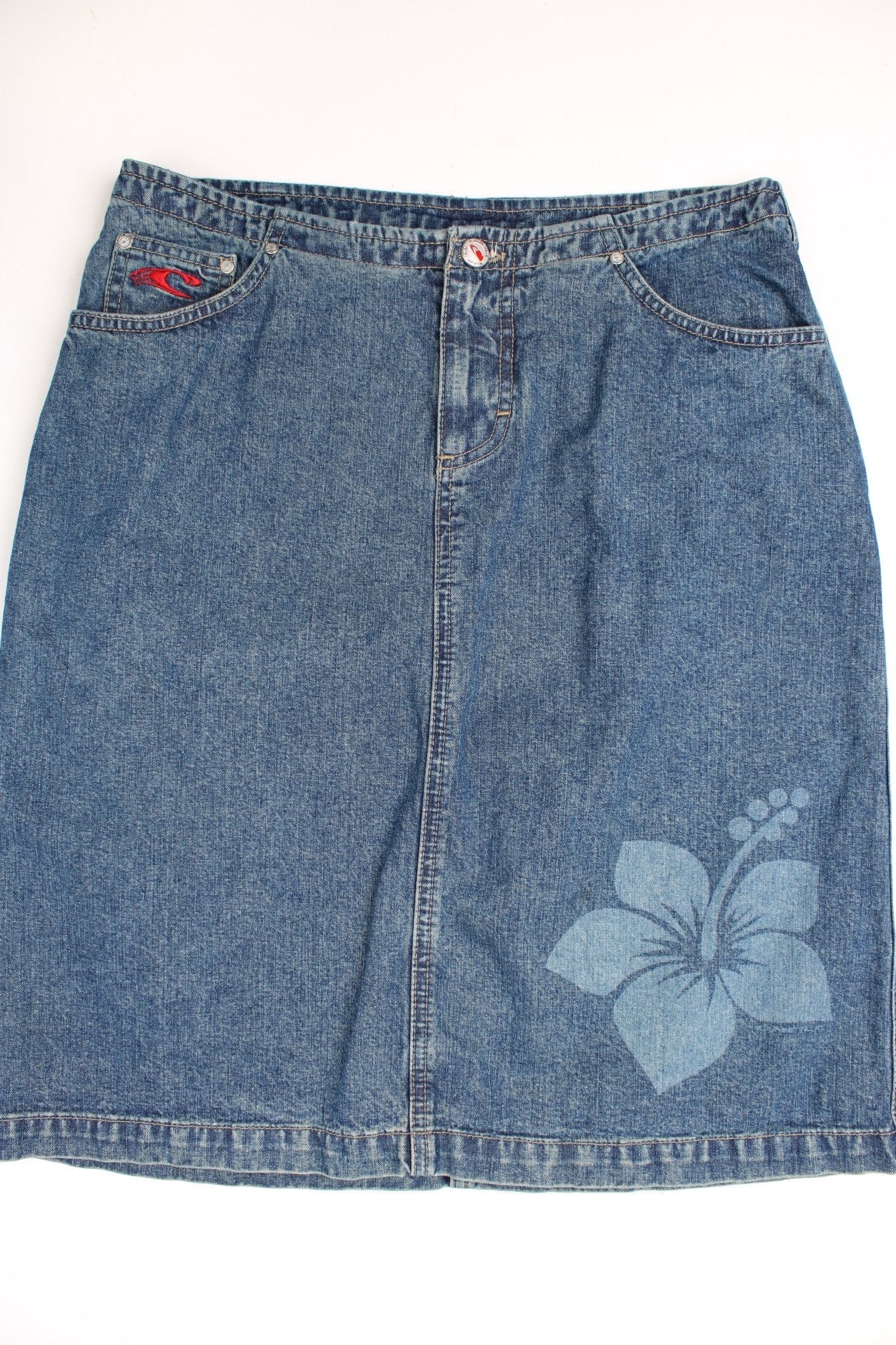 ● AND YOU ● Epping Floral Denim Skirt Frayed Floral Embroidered Jean Skirt In DENIM BLUE | ZAFUL 2025