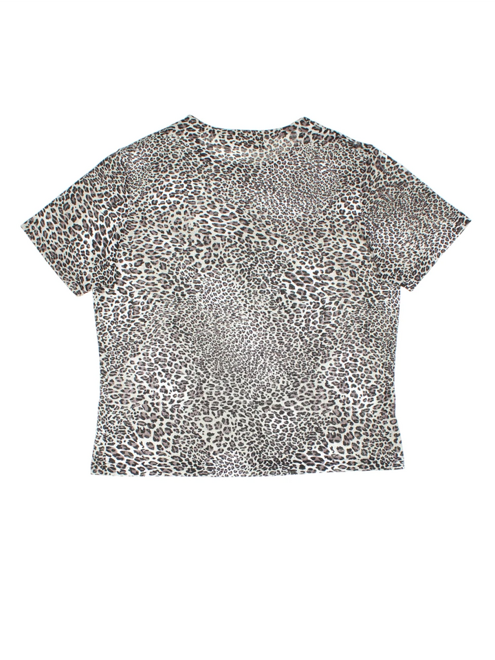 Y2K Abstract Print Top in a black/grey colourway. V neckline, frill hem and all over abstract pattern.