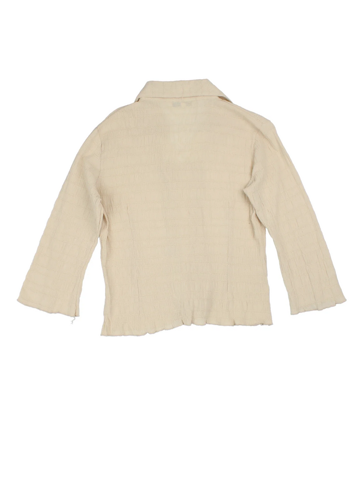 Y2K Lace Up Blouse in a white colourway, V neck with lace up front detail