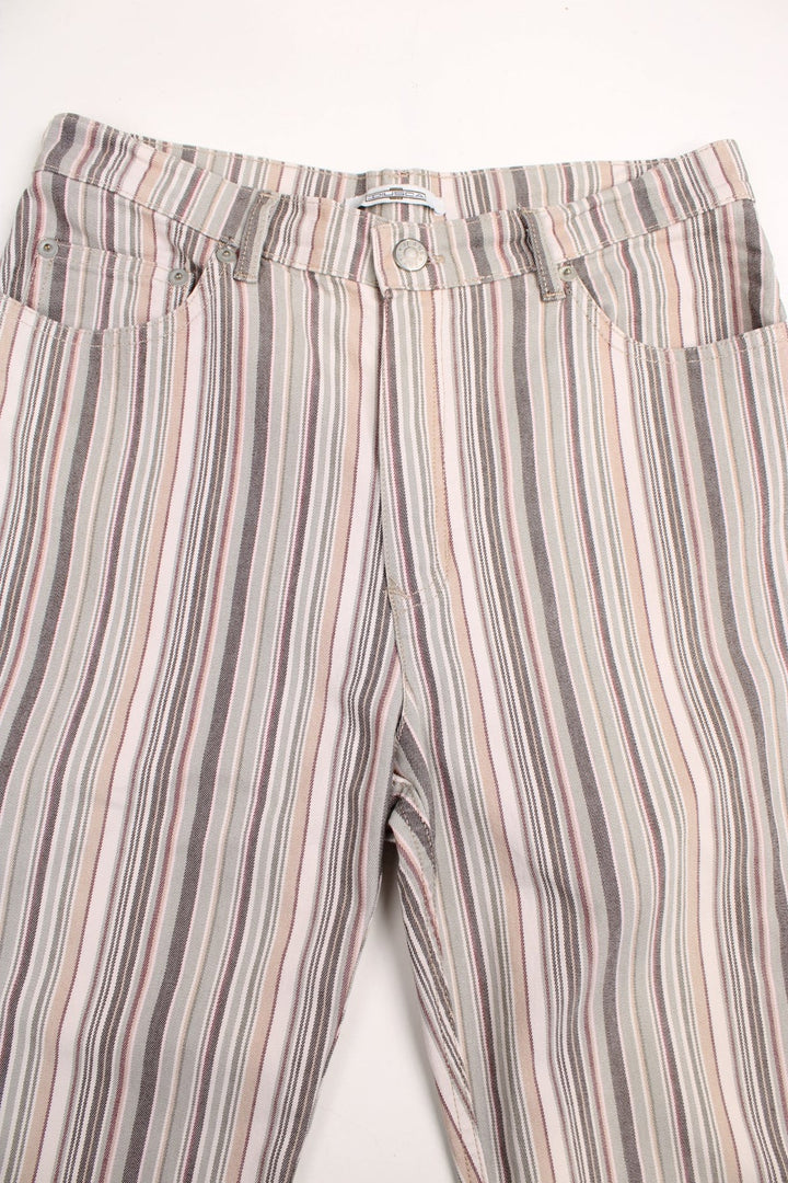 Striped Pastel Trousers in  and multicoloured pastel colourway, high waisted and has pockets.