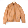 1970s Cycle Rider Leather Motorcycle Jacket Removable Liner Tan Rare Vintage