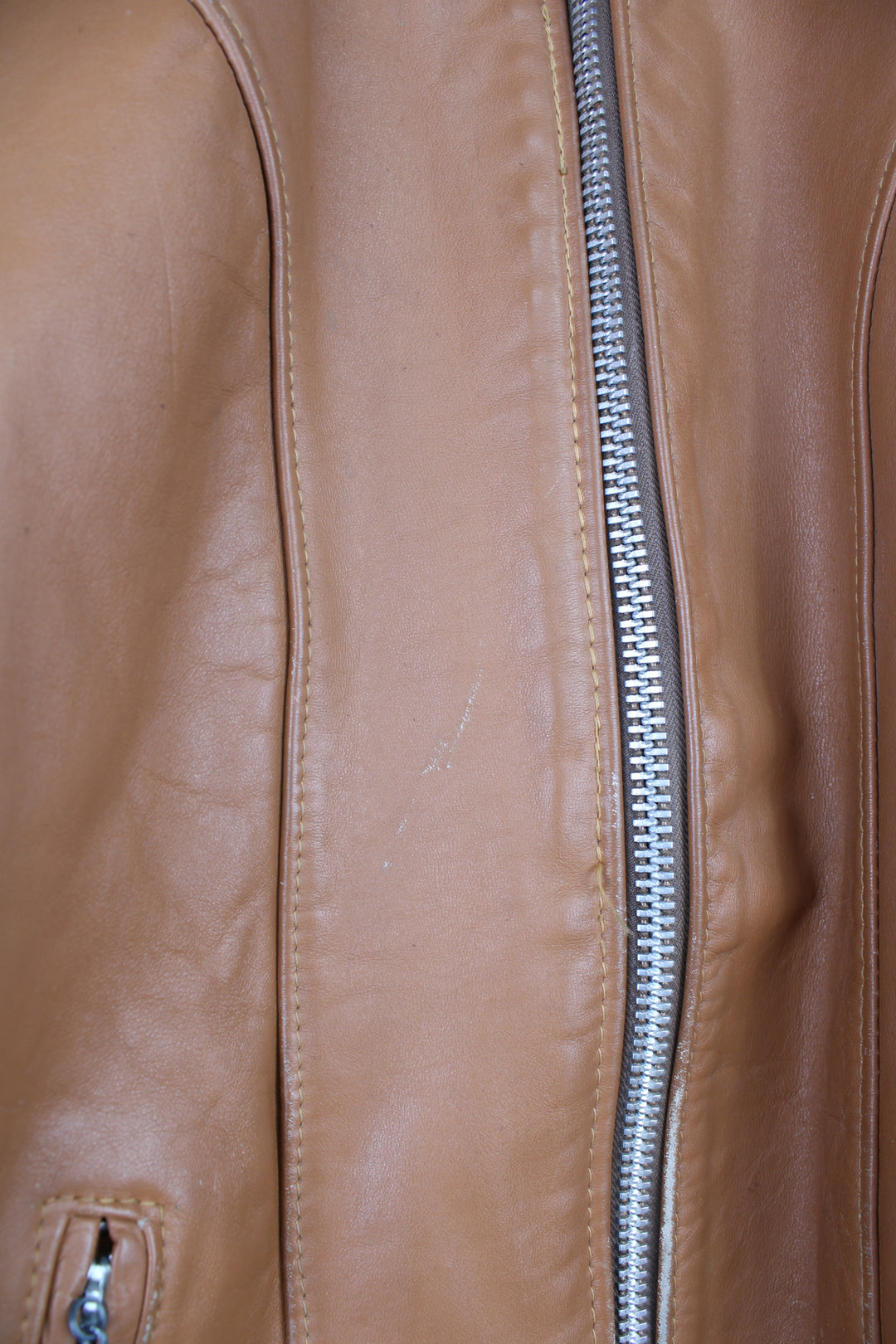 1970s Cycle Rider Leather Motorcycle Jacket Removable Liner Tan Rare Vintage