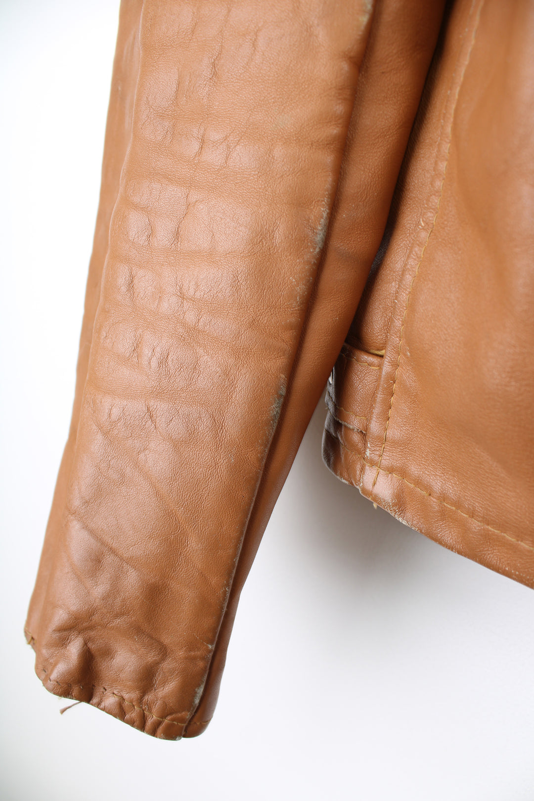 1970s Cycle Rider Leather Motorcycle Jacket Removable Liner Tan Rare Vintage