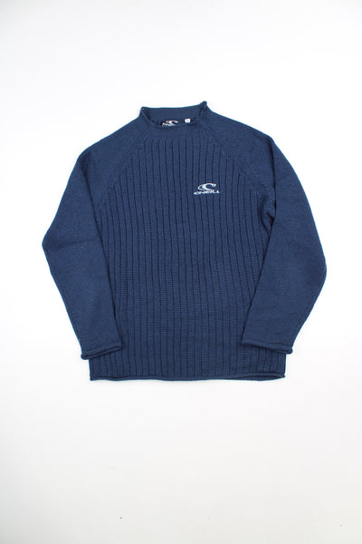 Blue O'Neill lightweight knit jumper with embroidered logo on the chest.