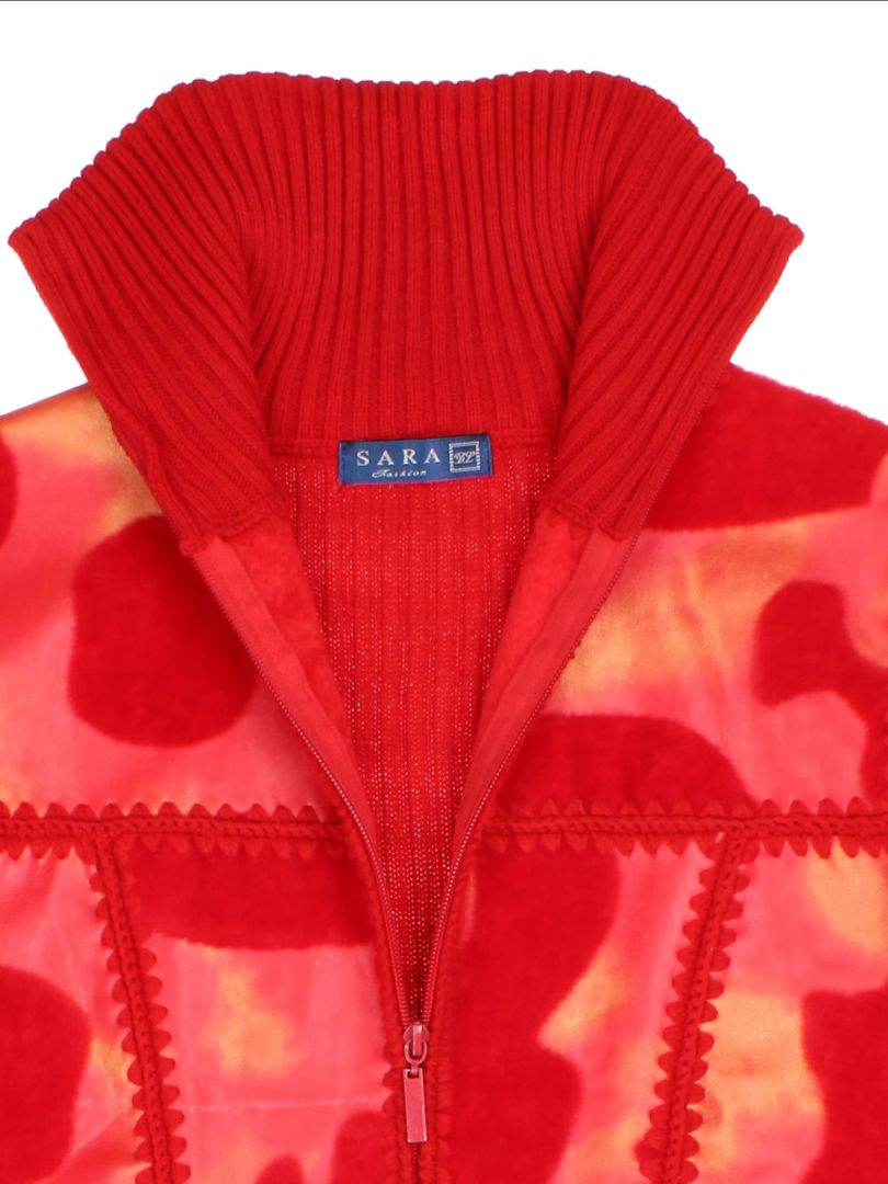 Y2K Abstract Patterned Cardigan (Size S)
