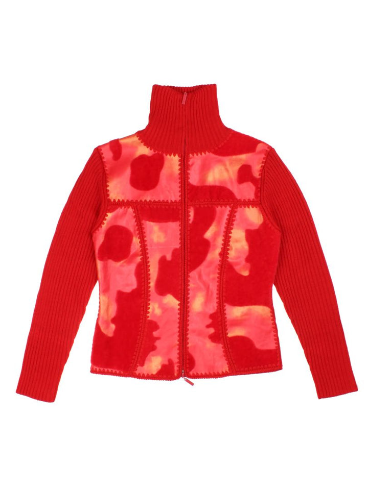 Y2K Abstract Patterned Cardigan (Size S)