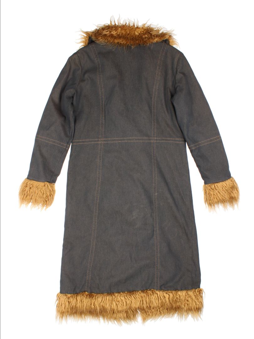 Y2K Denim Afghan Coat (Size M)