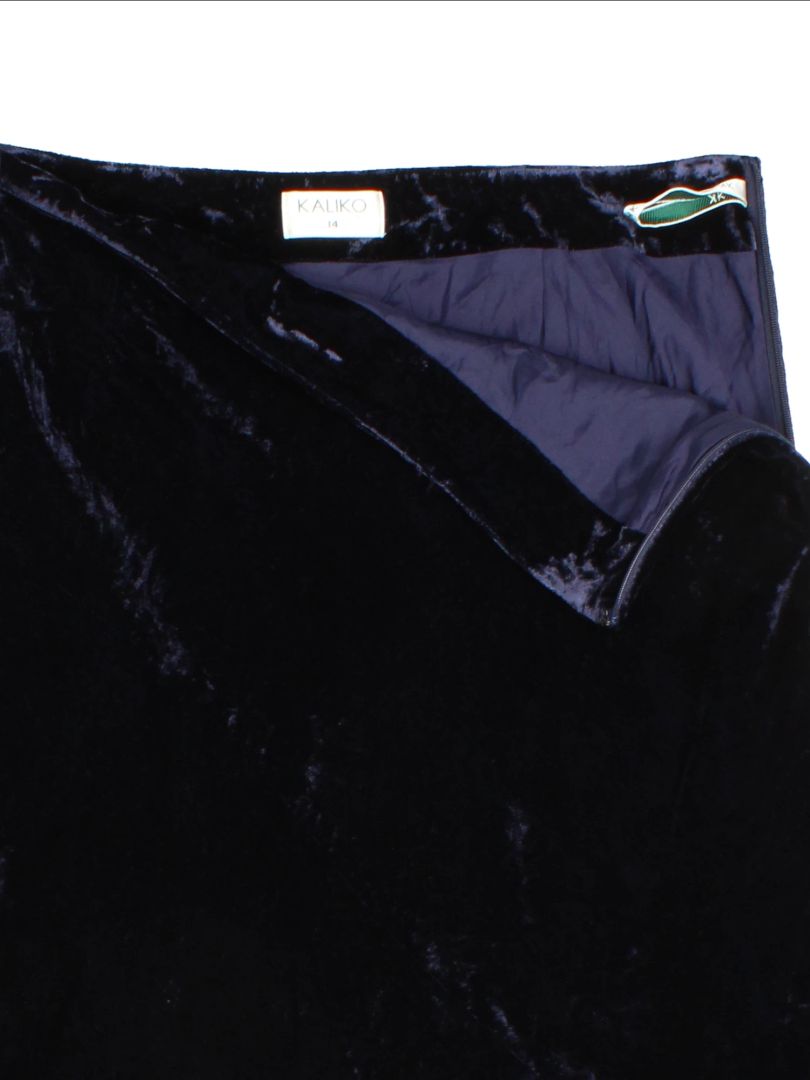 Vintage Velvet Midi Skirt (Size L)