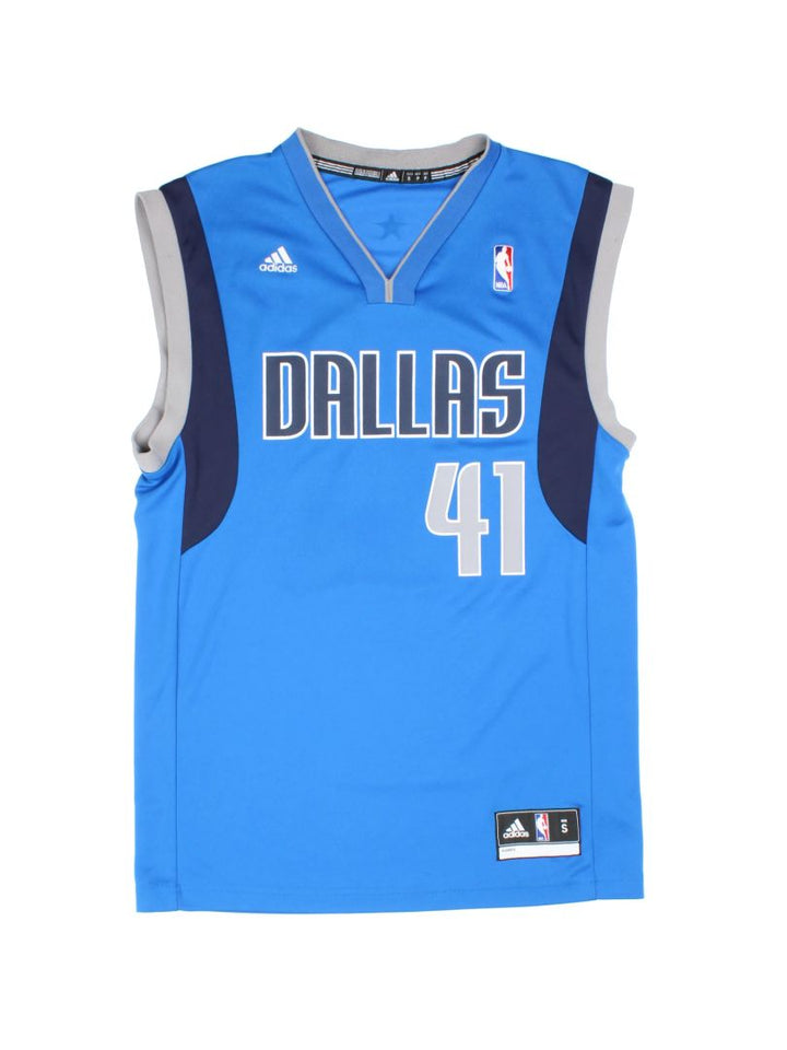 Dallas Mavericks Nowitzki #41 Adidas NBA Basketball Jersey (Size S)