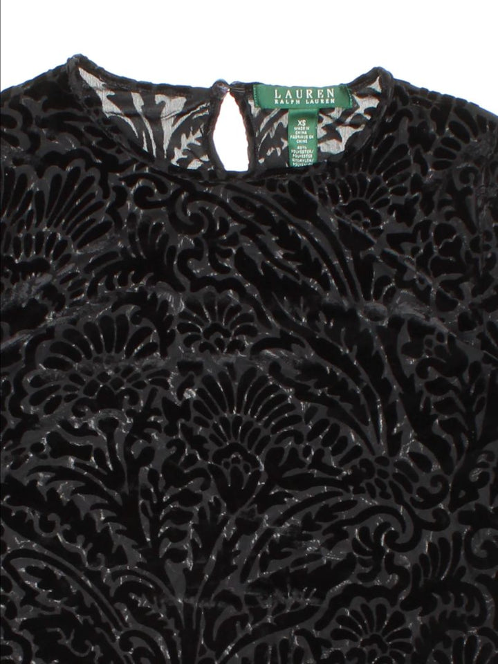 Ralph Lauren Velvet Peplum Blouse (Size XS)