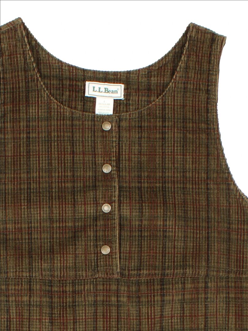Vintage L.L. Bean Plaid Cord Dress (Size S)