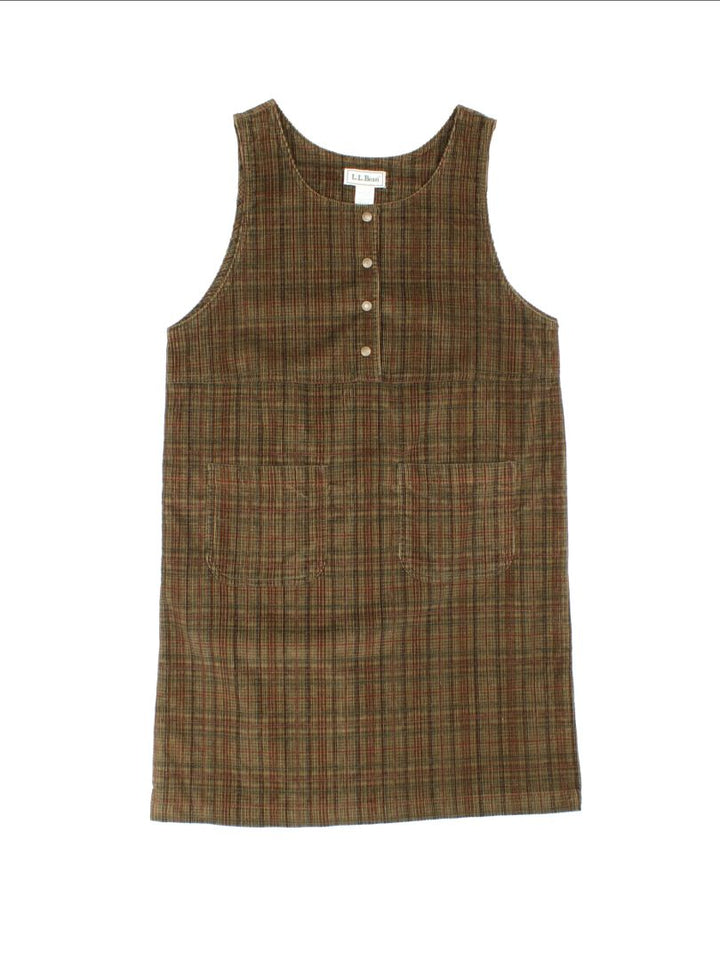 Vintage L.L. Bean Plaid Cord Dress (Size S)