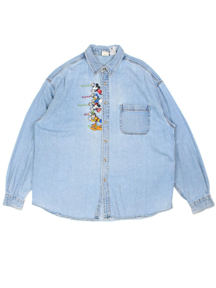 Vintage Disney Characters Denim Shirt (Size XL)
