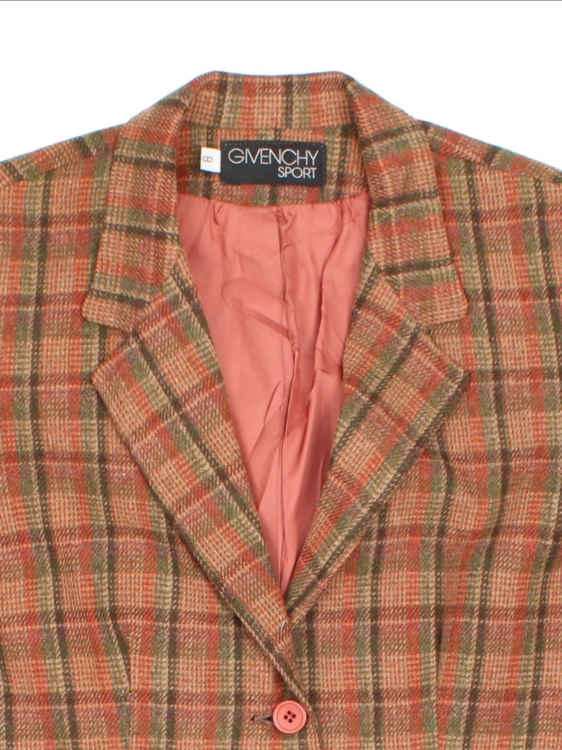 Vintage Givenchy Sport Wool Checked Blazer (Size S)