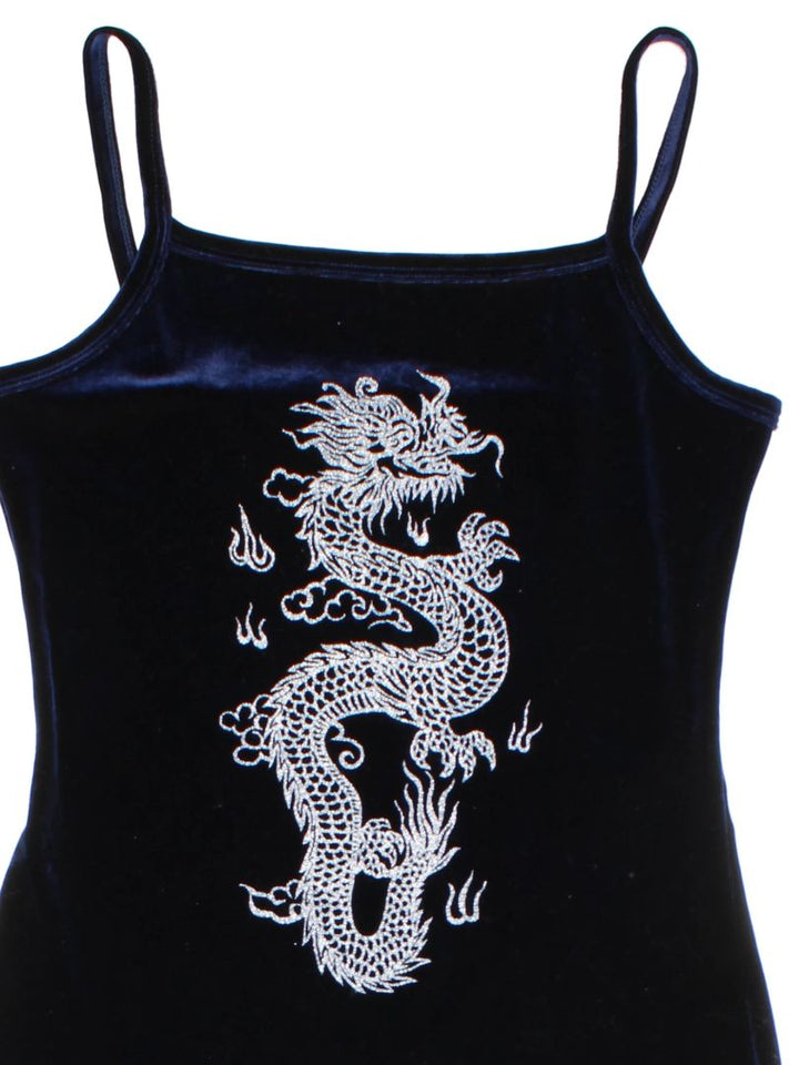 Y2K Dragon Maxi Dress (Size S)
