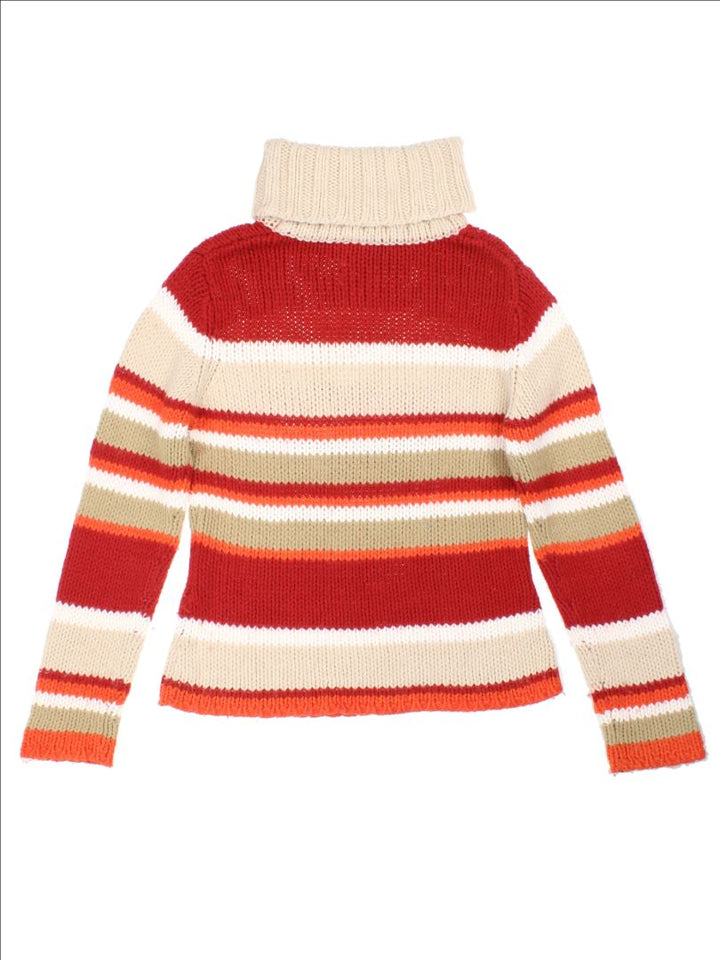 Y2K Blue Motion Stripe Jumper (Size XS)