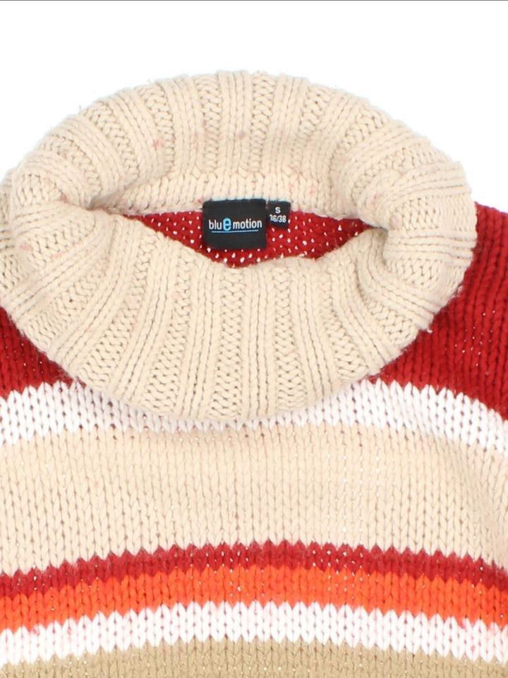 Y2K Blue Motion Stripe Jumper (Size XS)