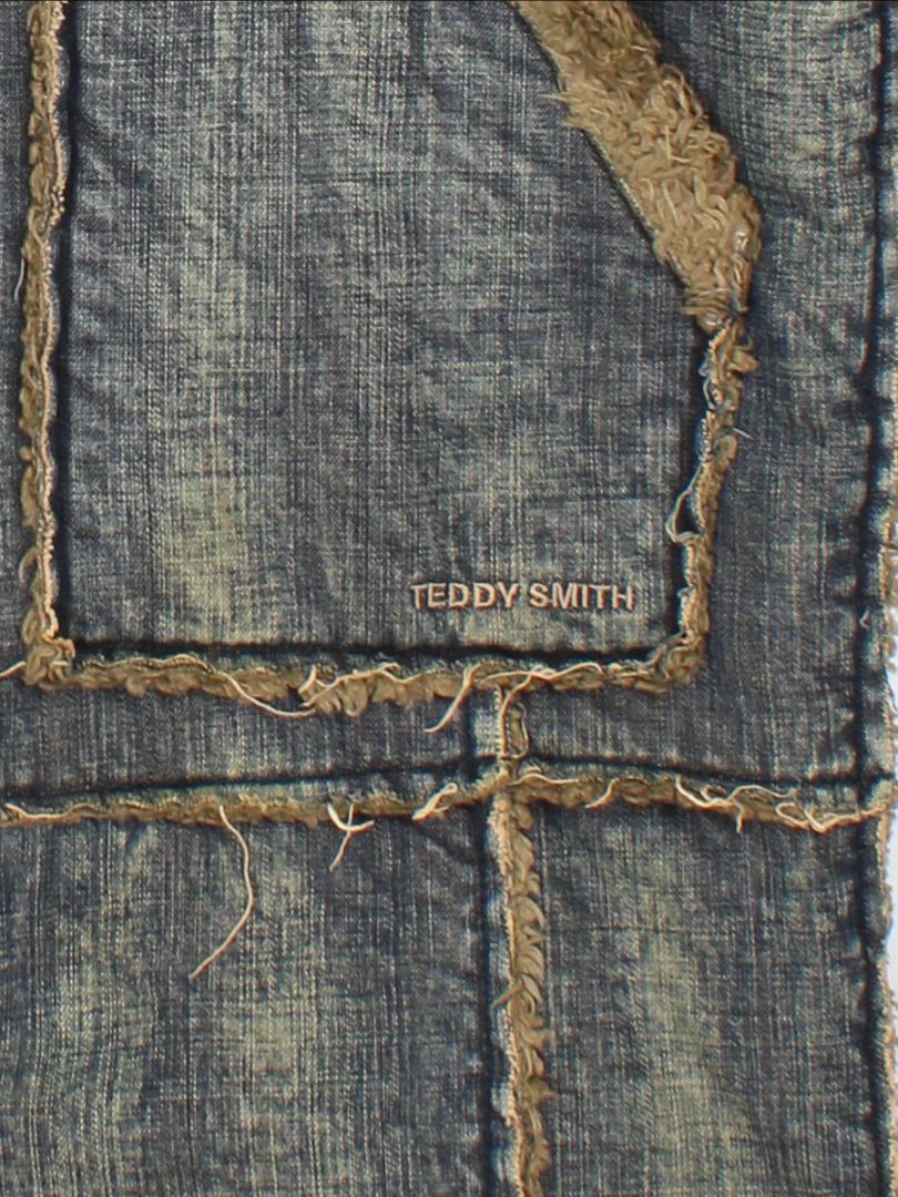 Y2K Teddy Smith Denim Shearling Coat (Size M)