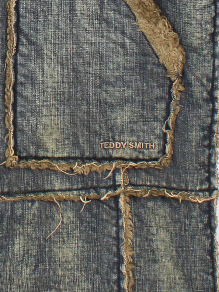 Y2K Teddy Smith Denim Shearling Coat (Size M)