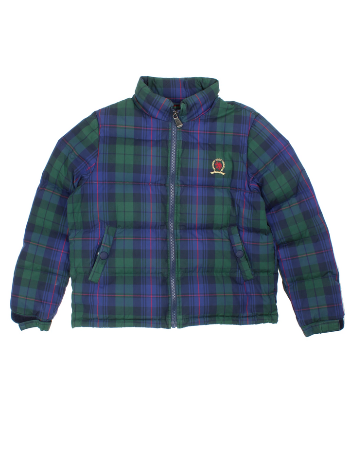 Tommy Hilfiger Tartan Plaid Puffer Coat (S)