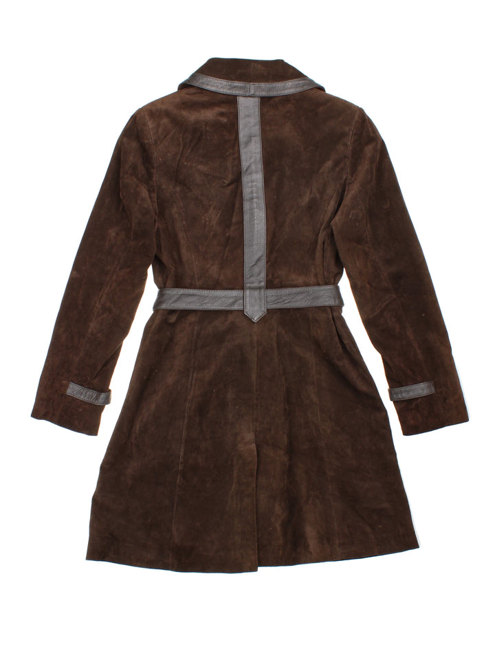 Suede Leather Trench Coat (Size S)
