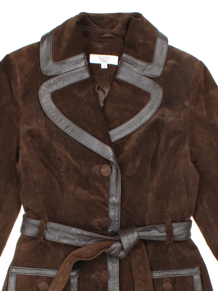Suede Leather Trench Coat (Size S)