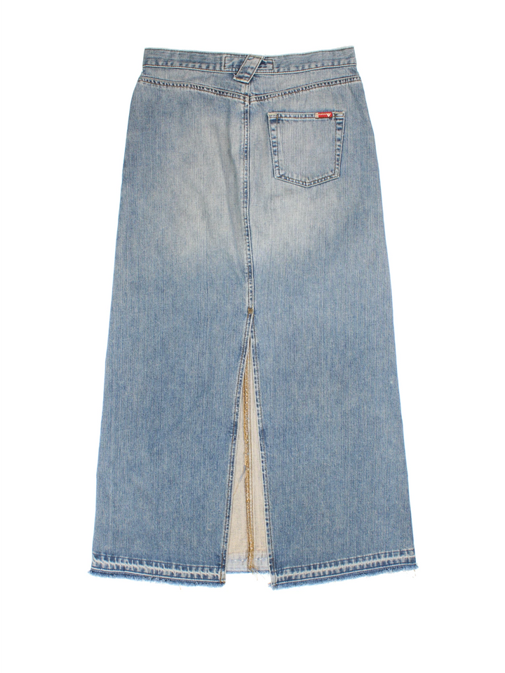 Y2k Denim Maxi Skirt (Size S)