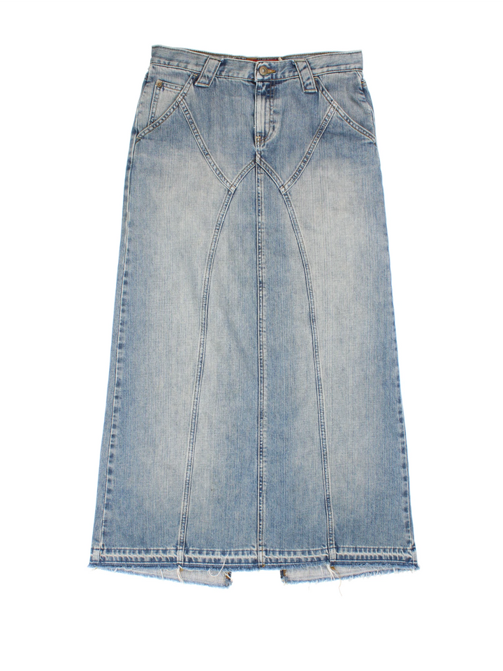 Y2k Denim Maxi Skirt (Size S)