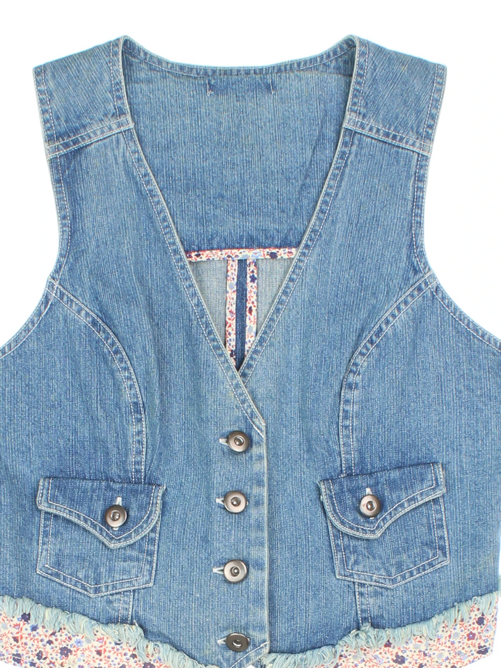90's Denim Waistcoat (Size XXS)