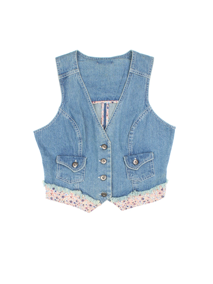 90's Denim Waistcoat (Size XXS)
