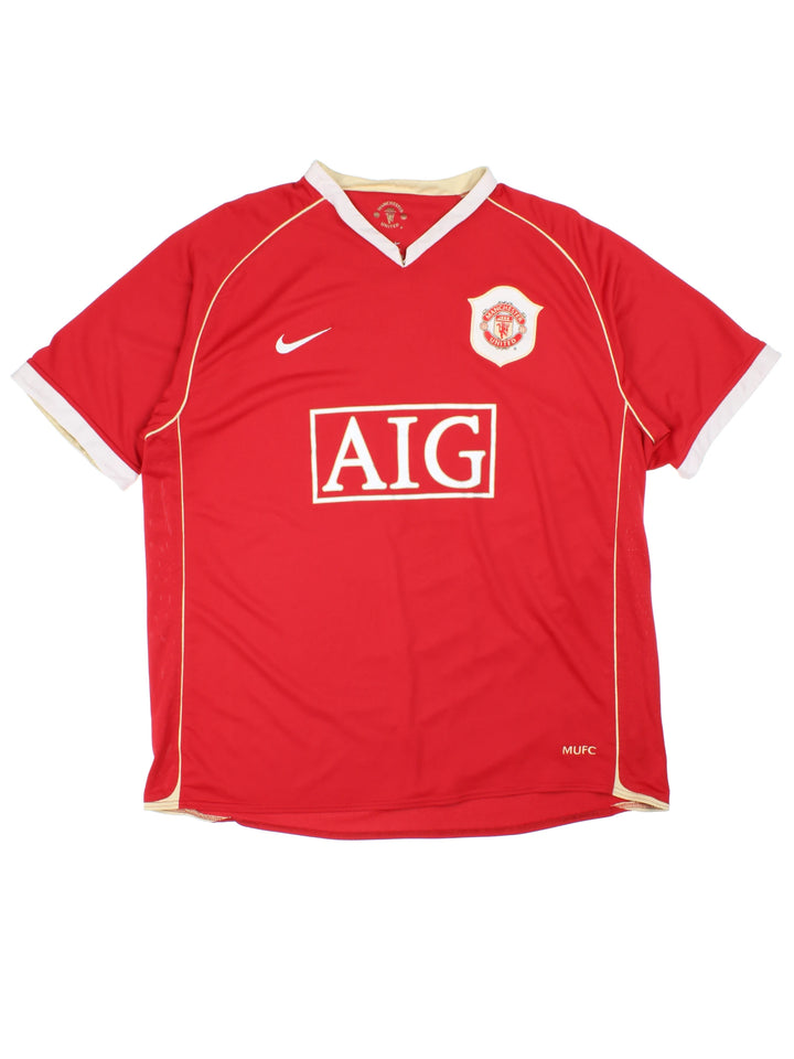 06-07 Nike Manchester United Home Football Shirt (Size L)