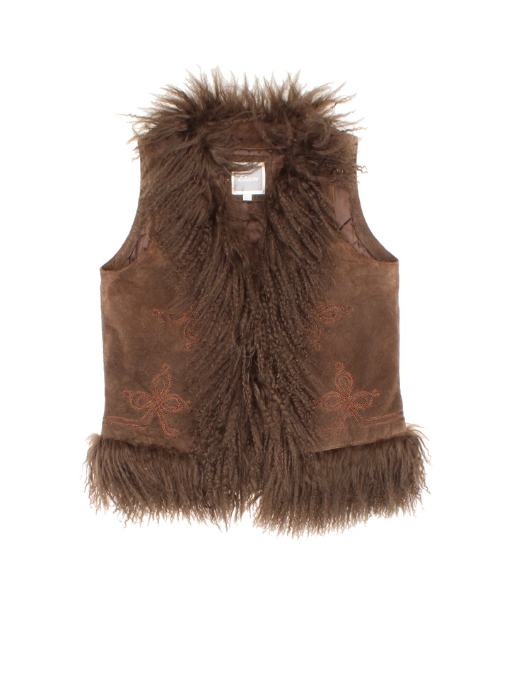 Vintage Mongolian Fur Waistcoat (Size XS)