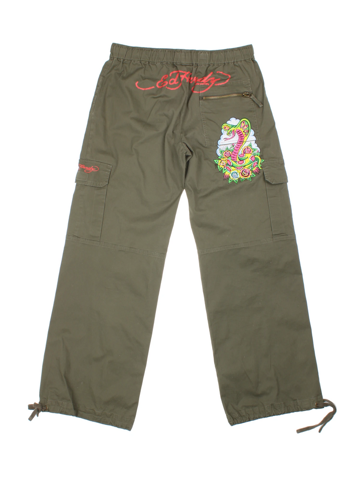 Y2K Ed Hardy Cargo Trousers (Size S)
