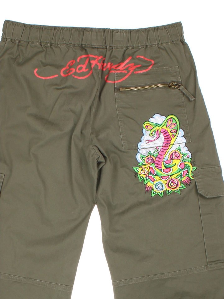 Y2K Ed Hardy Cargo Trousers (Size S)