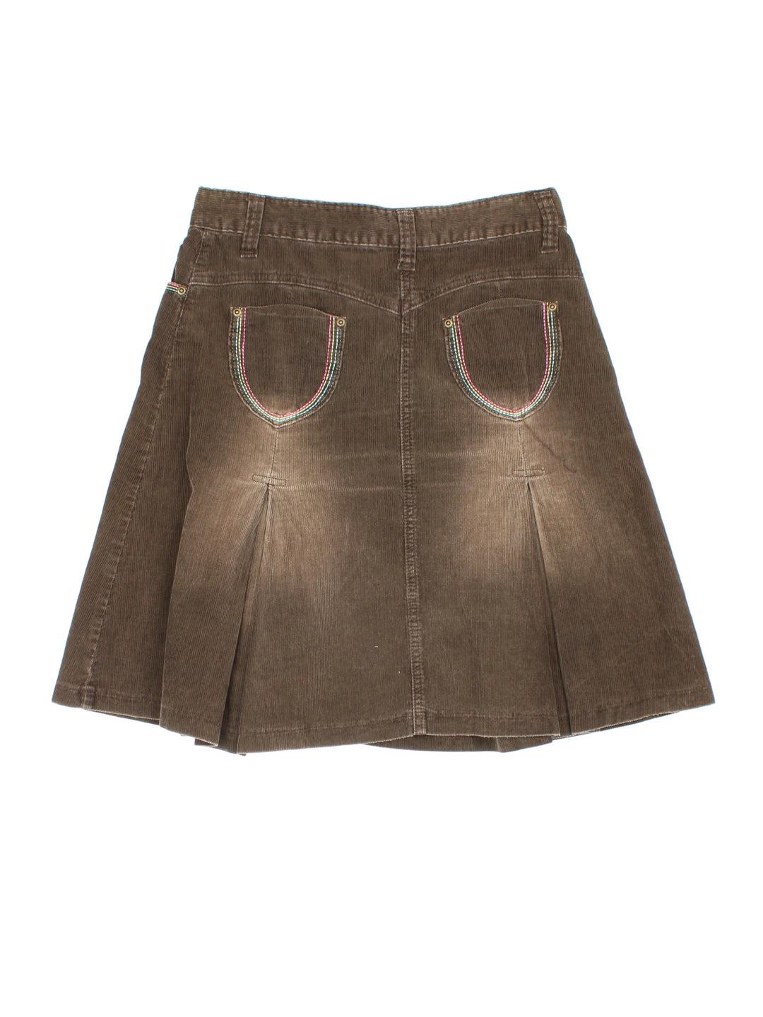 Y2K Pleated Cord Midi Skirt (Size L)