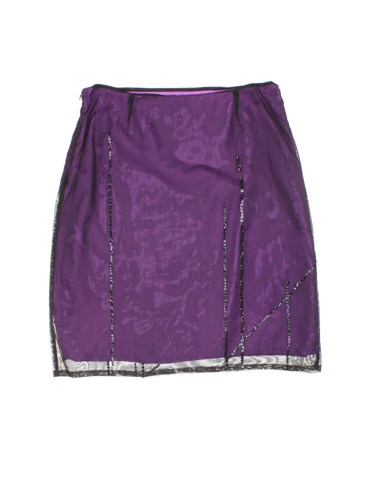 Y2K DKNY Sheer Layered Mini Skirt (Size M)