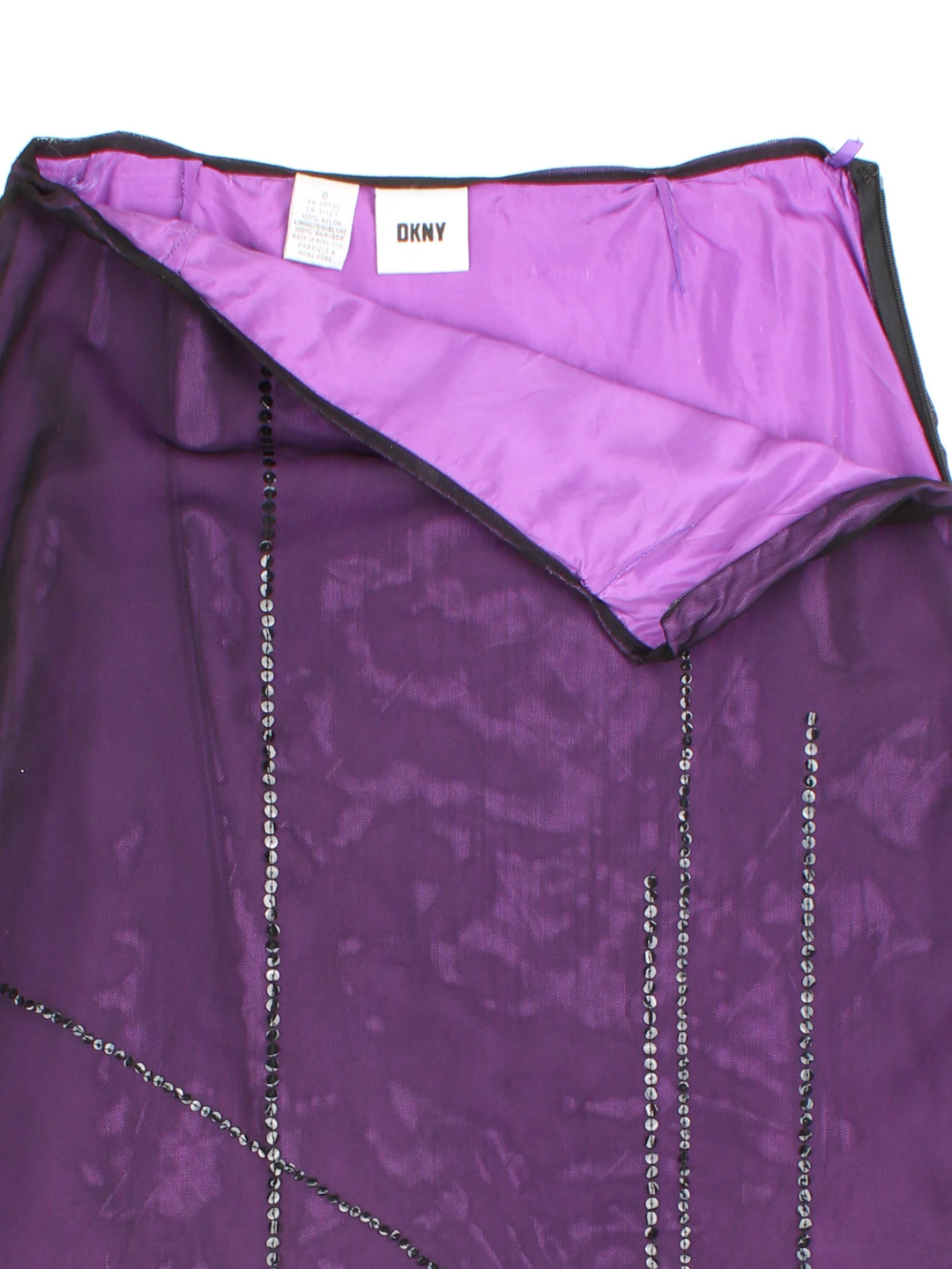 Y2K DKNY Sheer Layered Mini Skirt (Size M)