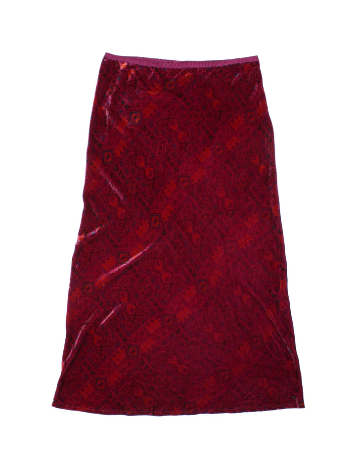 Y2K Velvet Maxi Skirt (Size XL)