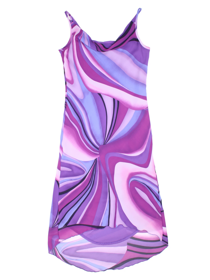 Y2K Cowl Neck Midi Dress (Size S)