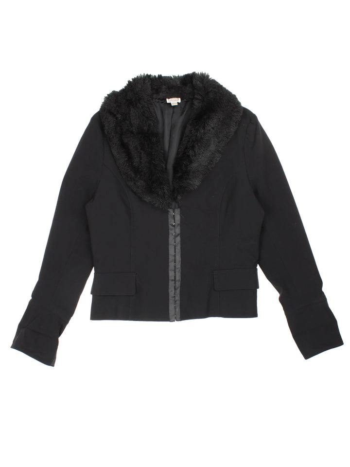 Y2K Faux Fur Blazer (Size XS)
