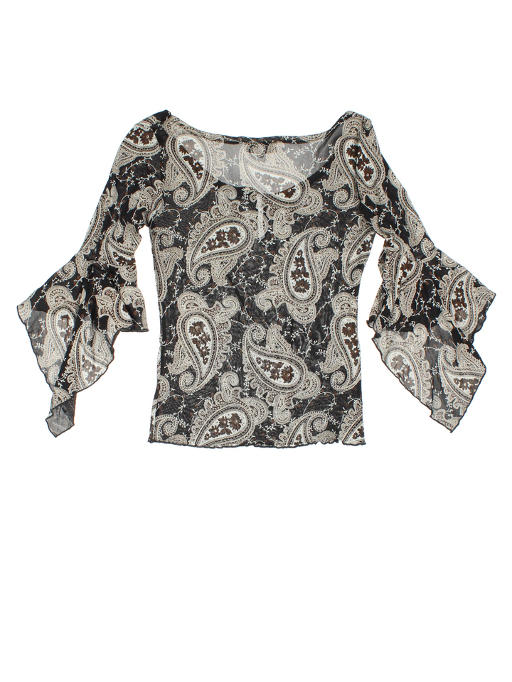 Y2K Paisley Top (Size XXS)