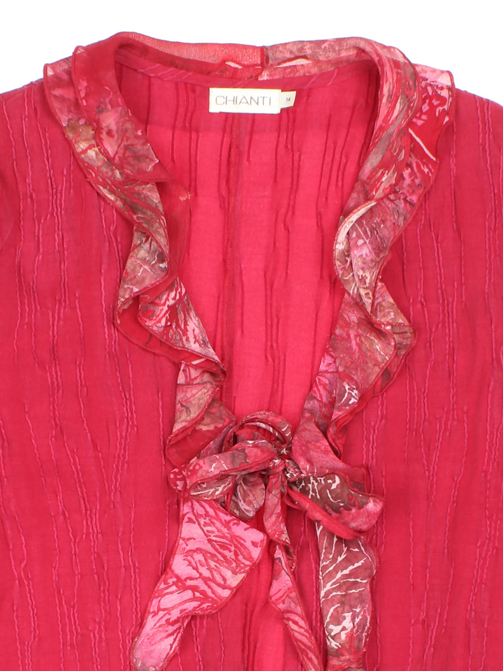 Y2K Sheer Tie Front (Size M)