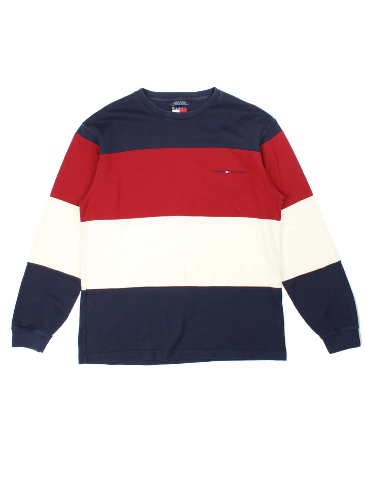 Tommy Hilfiger Stripe Long Sleeved  T-Shirt (Size L)