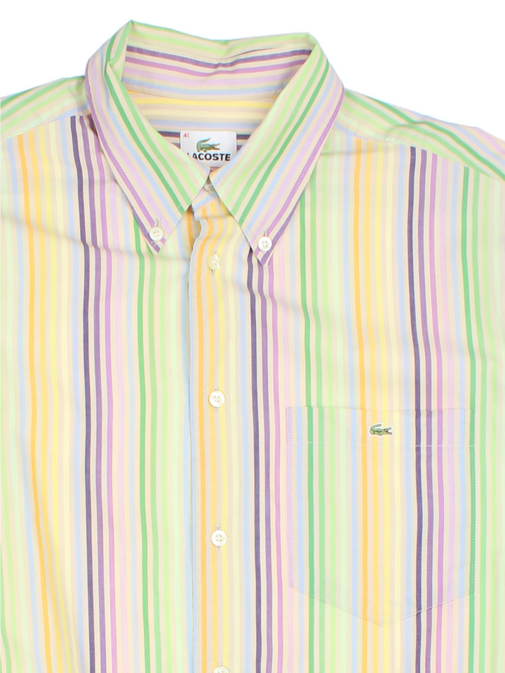 Lacoste Striped Short Sleeve Shirt (Size L)