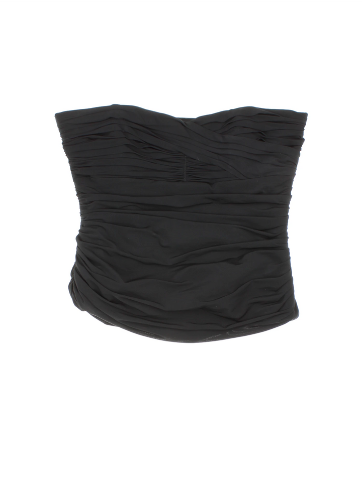 Y2K Strapless Ruched Bandeau Top (Size L)