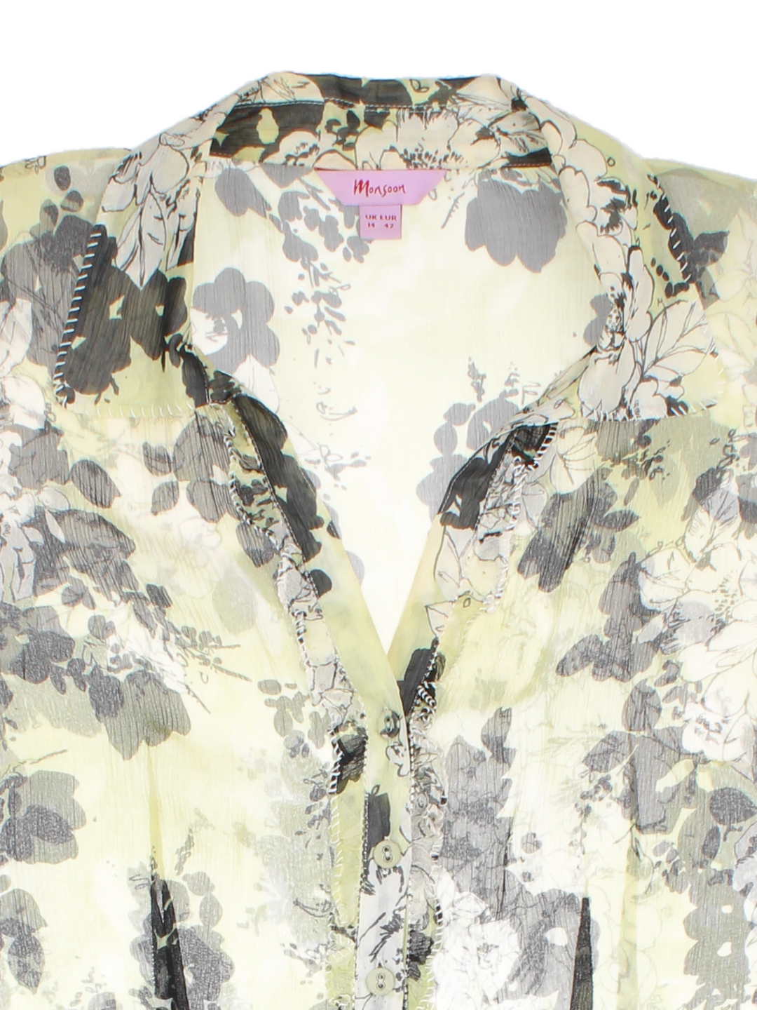 Monsoon Sheer Floral Blouse (Size L)