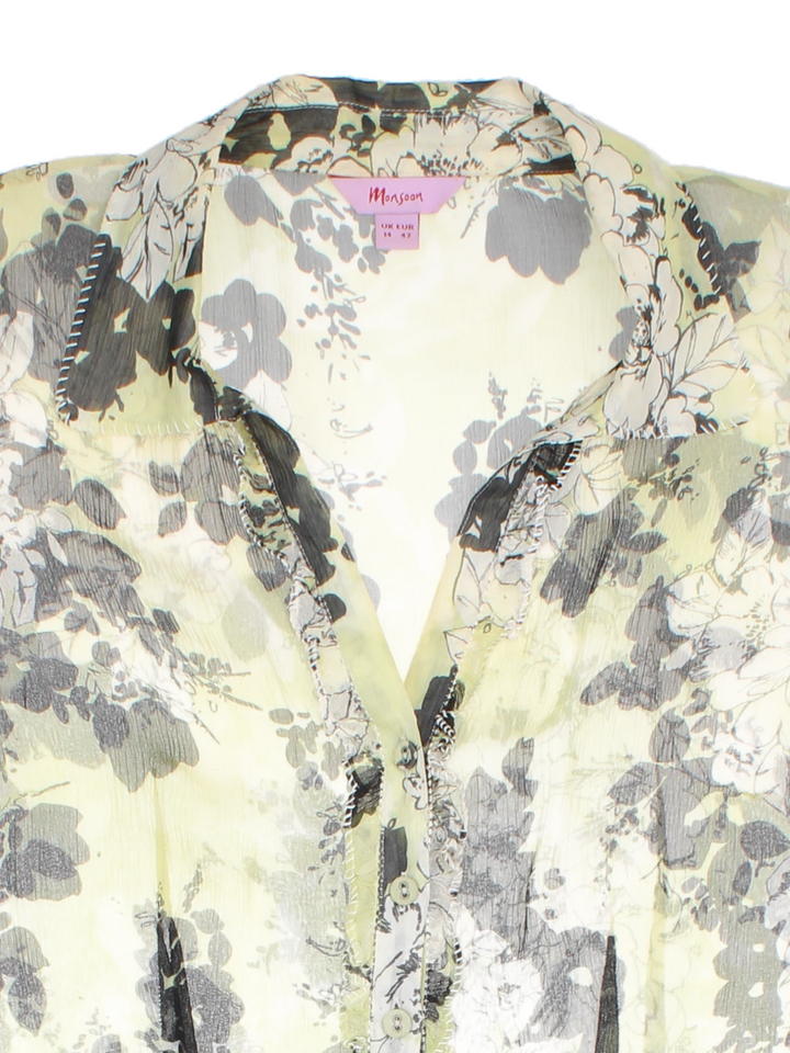 Monsoon Sheer Floral Blouse (Size L)