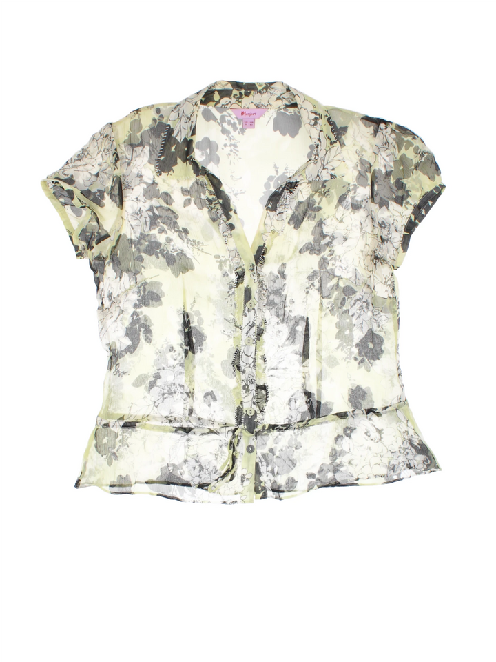 Monsoon Sheer Floral Blouse (Size L)
