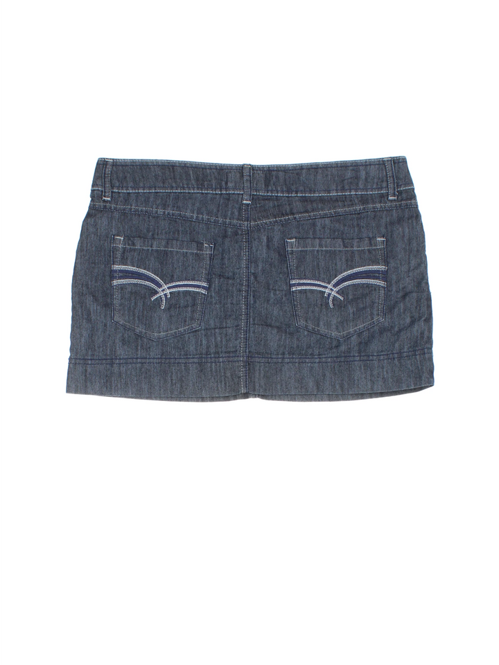 Y2K Denim Mini Skirt (Size L)